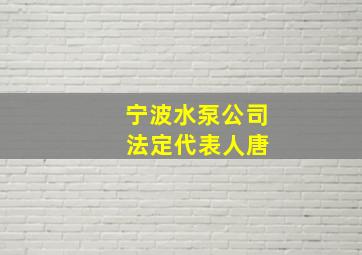 宁波水泵公司 法定代表人唐